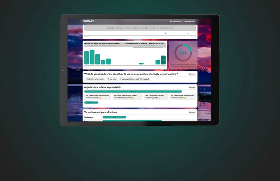 eduFade feedback report to evaluate the received feedback