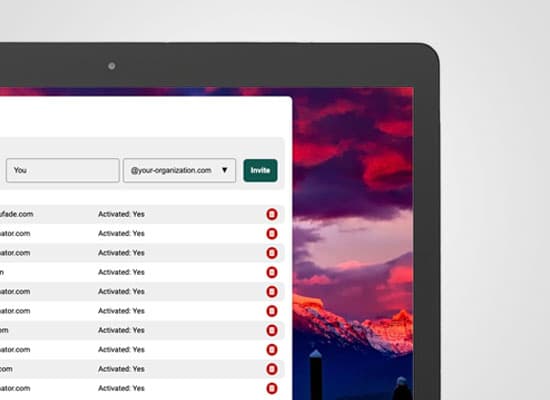 A tablet with where an invitation button is visible